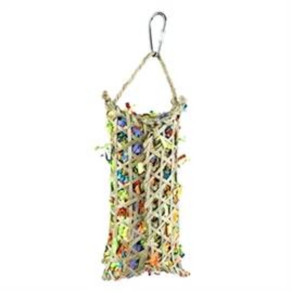 BACK ZOO NATURE PARAKEET WOVEN BAMBOO POUCH