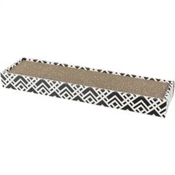 TRIXIE KRABKARTON SCRATCHY CATNIP ZWART / WIT 48X13X5 CM