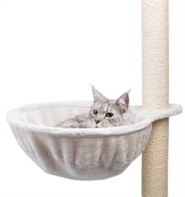 TRIXIE HANGMAND XXL VOOR KRABPALEN EXTRA-STRONG PLUCHE LICHTGRIJS 45X45 CM