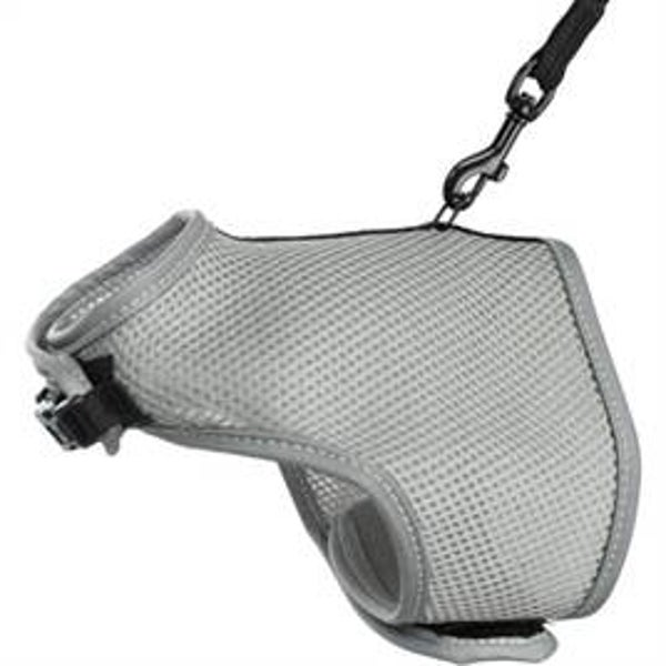 TRIXIE SOFTTUIG KAT MET RIEM GRIJS 24-42X120 CM