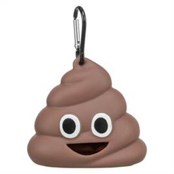 TRIXIE POEPZAKHOUDER DROL EMOJI INCLUSIES 15 ZAKJES BRUIN 8X5 CM 4 ST