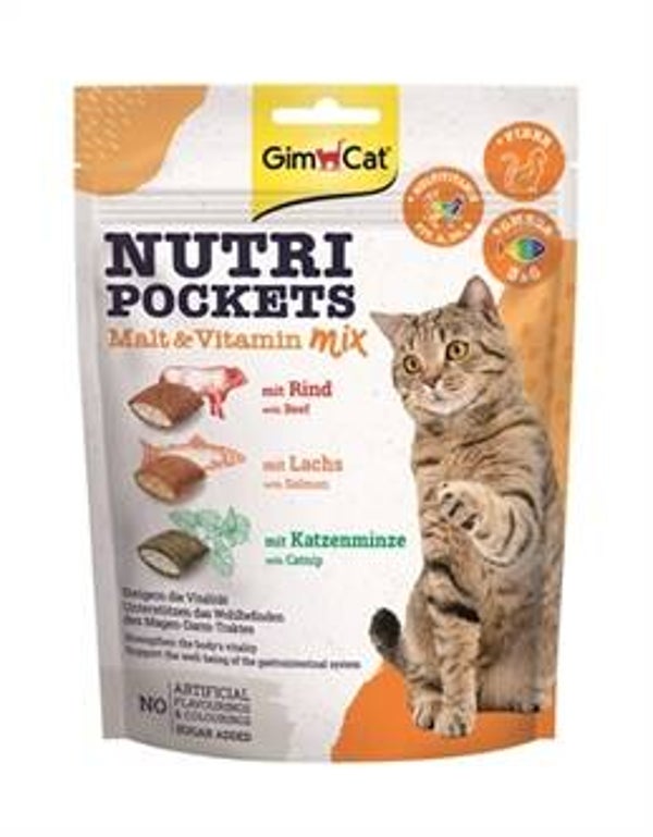 GIMCAT NUTRI POCKETS MALT-VITAMINEMIX 150 GR