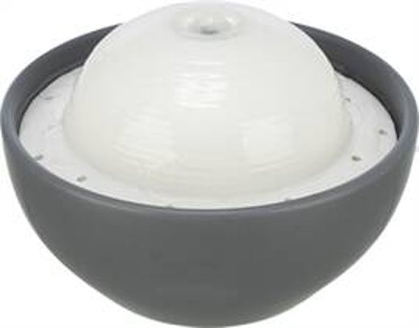 TRIXIE VITAL DOME DRINKFONTEIN KERAMIEK GRIJS / WIT 1,5 LTR 20X10X20 CM