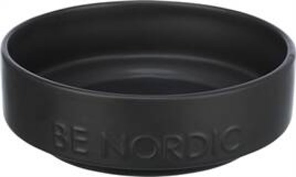 TRIXIE BE NORDIC VOERBAK HOND KERAMIEK / RUBBER ZWART 16 CM