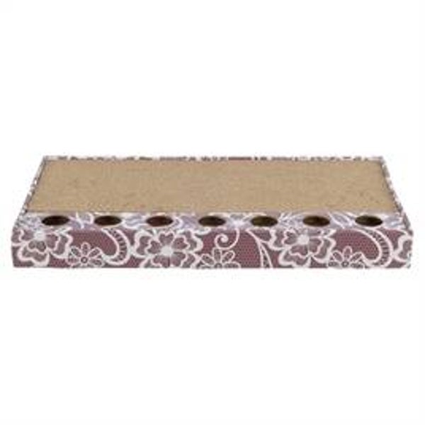 TRIXIE KRABPLANK KARTON MET BALLETJES ROZE 48X25 CM
