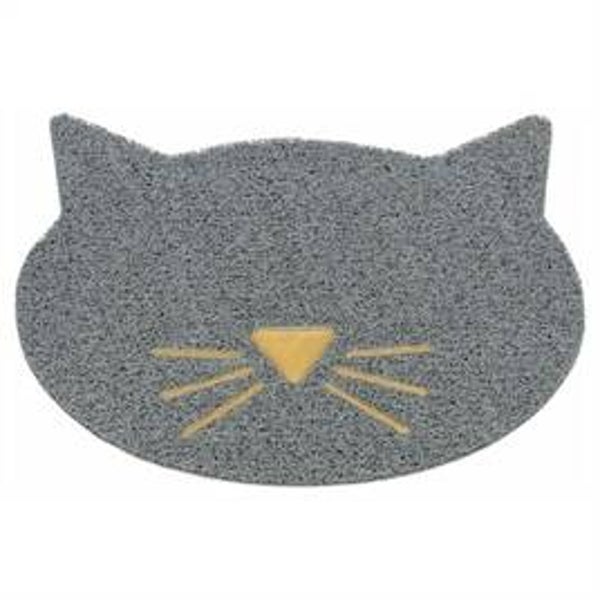 TRIXIE KATTENBAKMAT KATTENKOP PVC LICHTGRIJS 42X40 CM