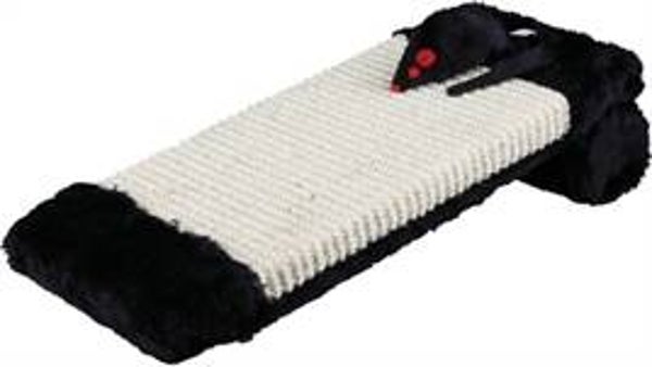 TRIXIE KRABPLANK OP ROL SISALTAPIJT / PLUCHE NATUREL / ZWART 35X15 CM 2 ST