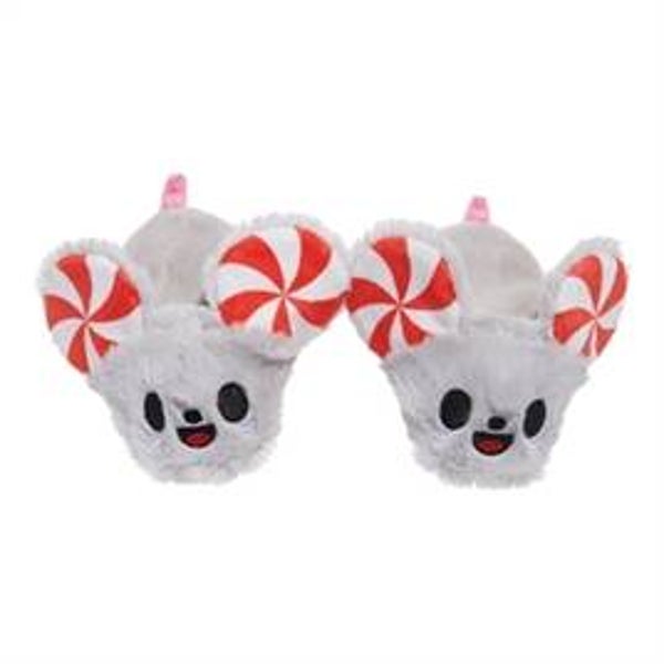 BARK XMAS PEPPERMICE SLIPPIES PLUCHE 15X12 CM