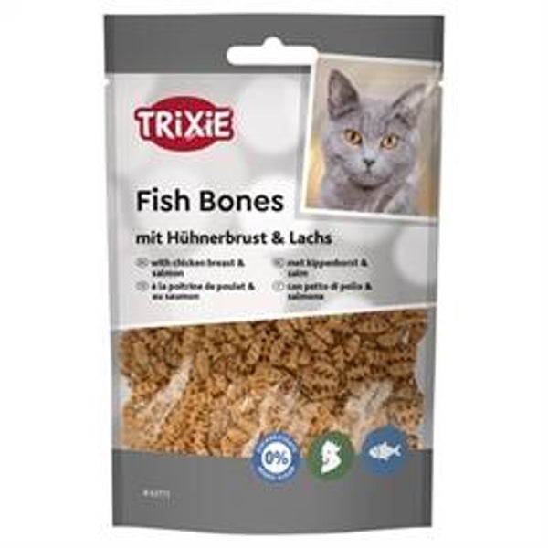 TRIXIE FISH BONES MET KIPPENBORST EN ZALM 50 GR