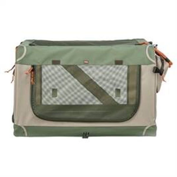 TRIXIE KENNEL COMFY BENCH STOF / REISMAND OLIJFGROEN / BEIGE 64X95,5X60,5 CM