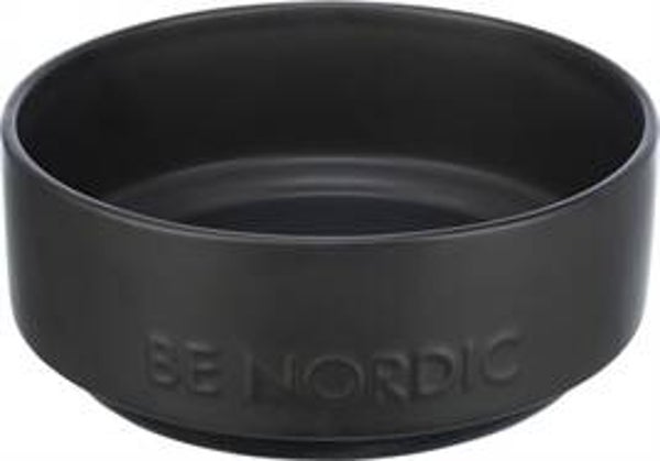 TRIXIE BE NORDIC VOERBAK HOND KERAMIEK / RUBBER ZWART 18 CM