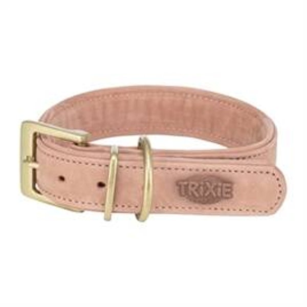 TRIXIE HALSBAND HOND PURE LEER ROZE M-L 39-46X3,5 CM