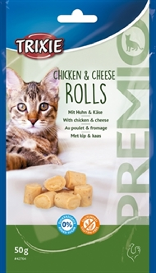 TRIXIE PREMIO KIP & KAAS ROLLETJES VOOR KATTEN GLUTENVRIJ 50 GR