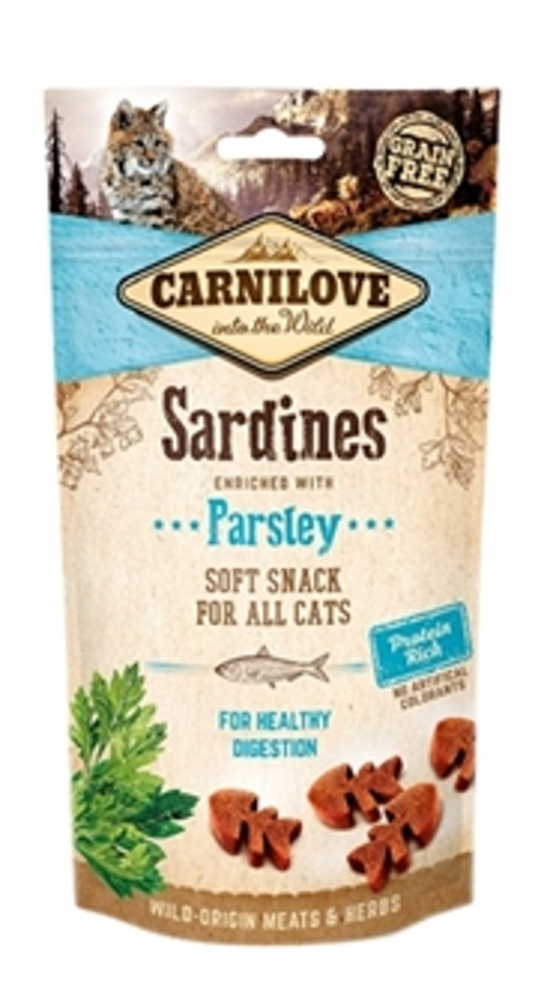 CARNILOVE SOFT SNACK SARDINES / PETERSELIE 50 GR