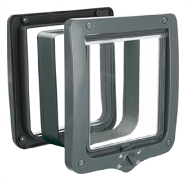 TRIXIE 4-WEG KATTENLUIK MET TUNNEL GRIJS 28X24 CM