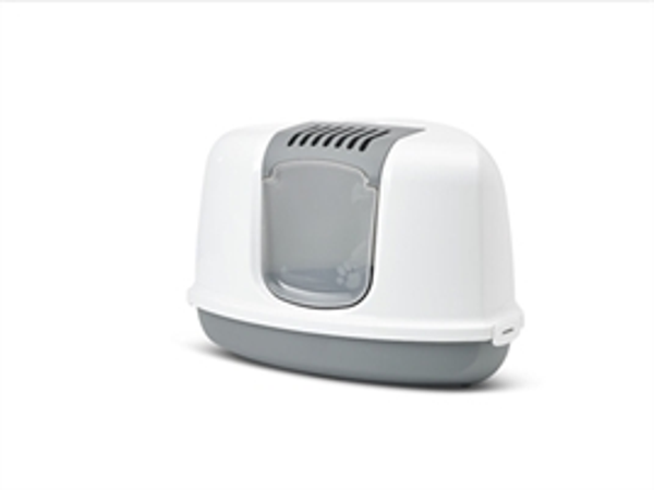 SAVIC HOEK KATTENBAK NESTOR GRIJS / WIT 58,5X45,5X40 CM