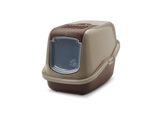 SAVIC KATTENBAK NESTOR GRIJS / BRUIN 56X39X38,5 CM