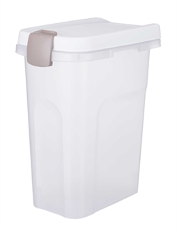 TRIXIE VOERTON LUCHTDICHT AFSLUITBAAR KUNSTSTOF TRANSPARANT WIT / WIT 15 LTR 22X34X41,5 CM