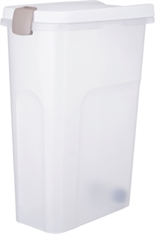 TRIXIE VOERTON LUCHTDICHT AFSLUITBAAR KUNSTSTOF TRANSPARANT WIT / WIT 40 LTR 26,5X44,5X61,5 CM