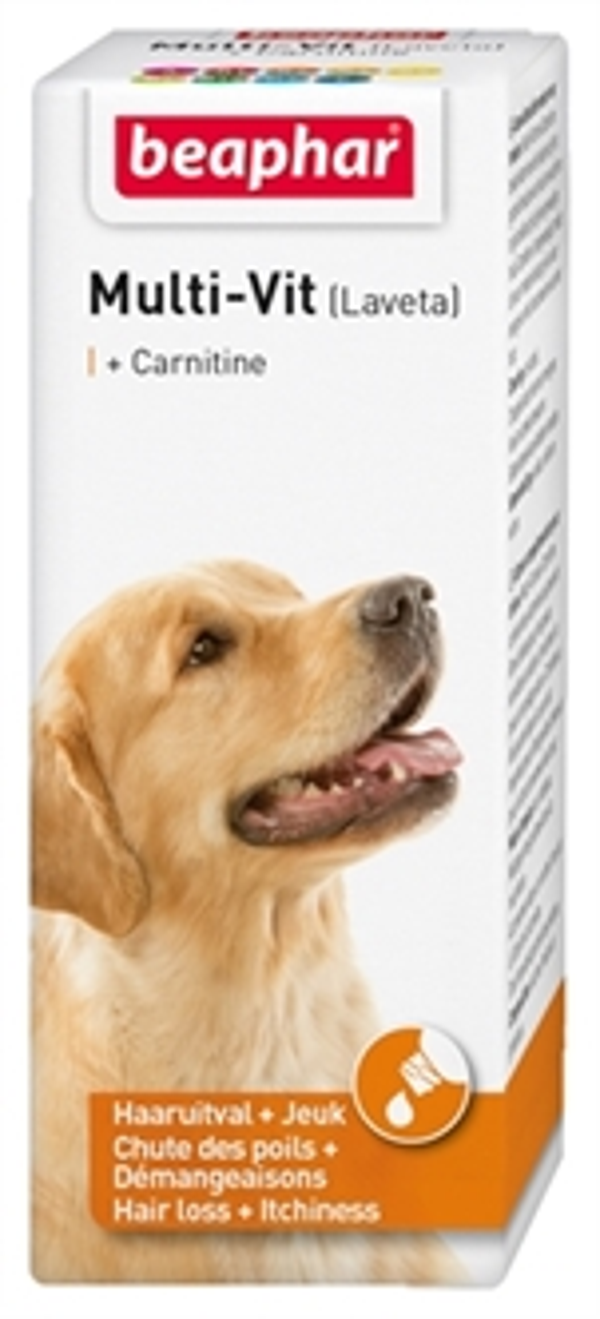 BEAPHAR MULTI-VIT LAVETA + CARNITINE HOND 50 ML