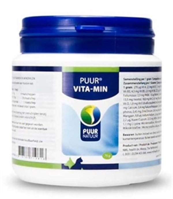 PUUR NATUUR VITA-MIN (VITAMINEN EN MINERALEN) HOND EN KAT 75 GR