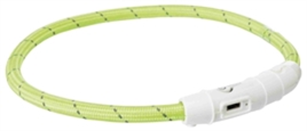 TRIXIE HALSBAND HOND FLASH LICHTHALSBAND USB TPU / NYLON GROEN 35X0,7 CM