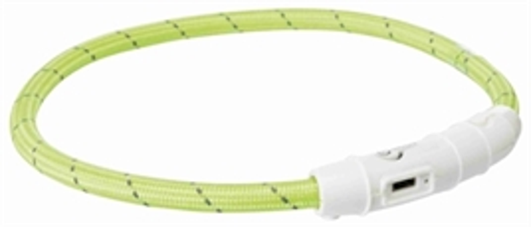 TRIXIE HALSBAND HOND FLASH LICHTHALSBAND USB TPU / NYLON GROEN 45X0,7 CM