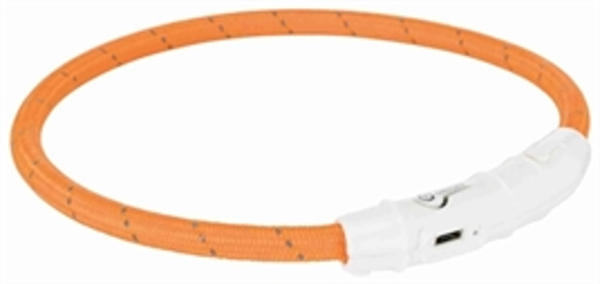 TRIXIE HALSBAND HOND FLASH LICHTHALSBAND USB TPU / NYLON ORANJE 35X0,7 CM