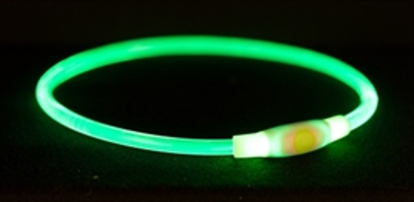 TRIXIE HALSBAND USB FLASH LIGHT LICHTGEVEND OPLAADBAAR TPU GROEN 65X0,8 CM