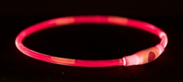 TRIXIE HALSBAND USB FLASH LIGHT LICHTGEVEND OPLAADBAAR TPU ROOD 65X0,8 CM