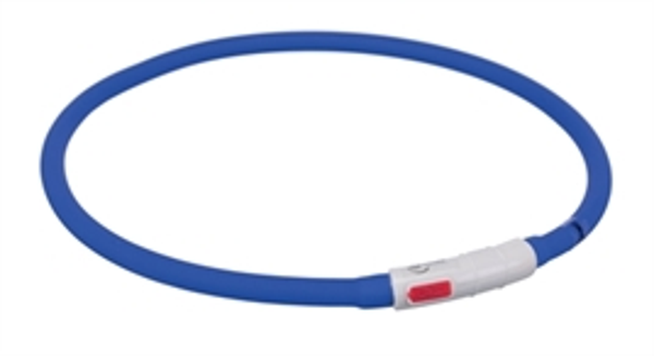 TRIXIE HALSBAND USB SILICONEN LICHTGEVEND OPLAADBAAR ROYAL BLAUW 70X1 CM