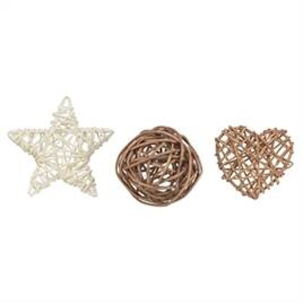 TRIXIE XMAS ROTAN SET STER / BAL / HART 5-6,5 CM