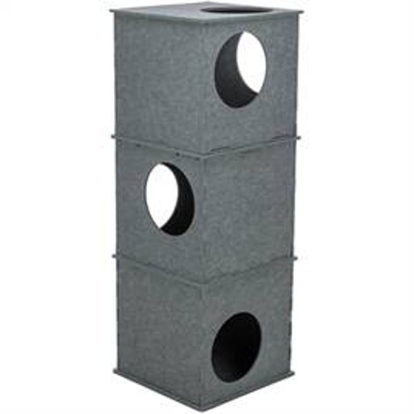 TRIXIE KATTENHUIS TOREN NELE VILT GRIJS 38X38X105 CM