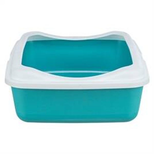 TRIXIE KATTENBAK CLASSIC PETROL / WIT 47X37X15 CM
