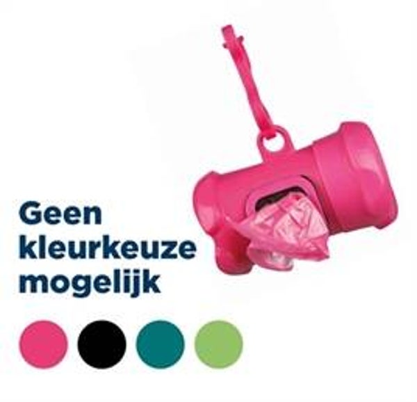 TRIXIE POEPZAKHOUDER BOTVORM MET POEPZAKJES ASSORTI 15 STUKS
