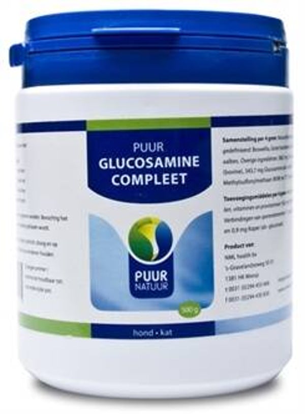 PUUR NATUUR GLUCOSAMINE EXTRA (COMPLEET) VOOR HOND EN KAT 500 GR