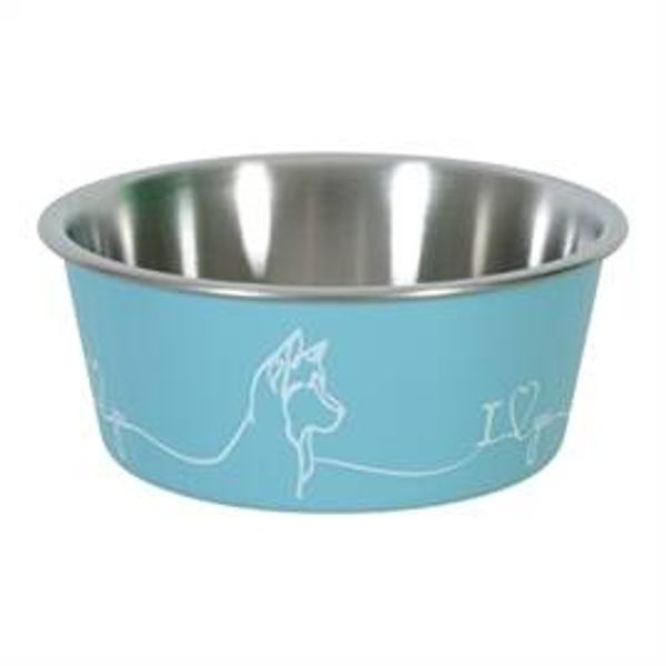 ZOLUX LOVE VOERBAK HOND BLAUW 20,6 CM 1.7 LTR