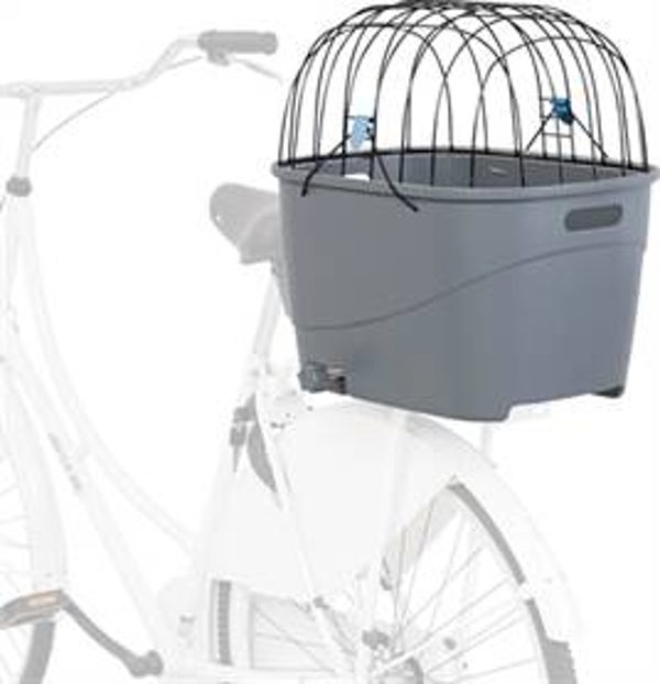 TRIXIE FIETSMAND VOOR BAGAGEDRAGER MET DRAADKOEPEL KUNSTSTOF GRIJS 46X36X47 CM