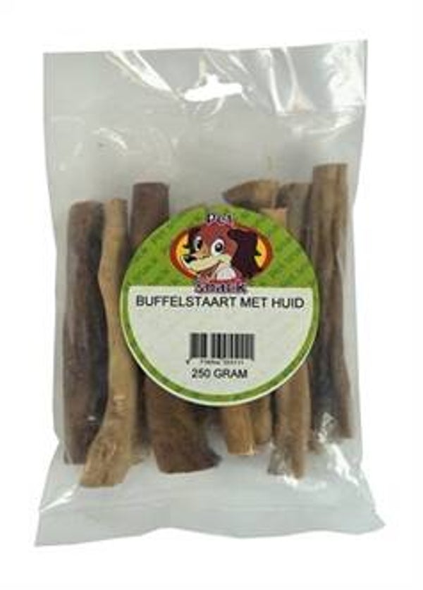 PETSNACK BUFFELSTAART MET HUID 250 GR
