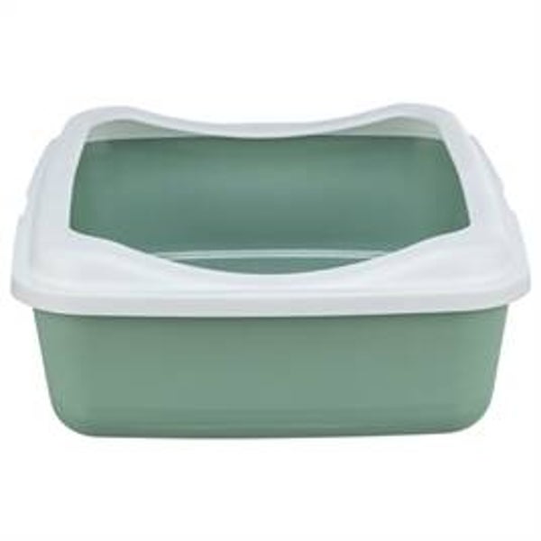 TRIXIE KATTENBAK CLASSIC MET RAND SALIE / WIT 37X48X15 CM