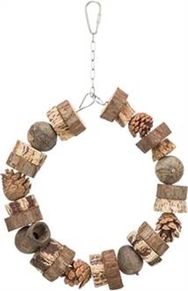TRIXIE RINGSCHOMMEL HOUT / DENNENAPPELS NATUREL 18X18 CM