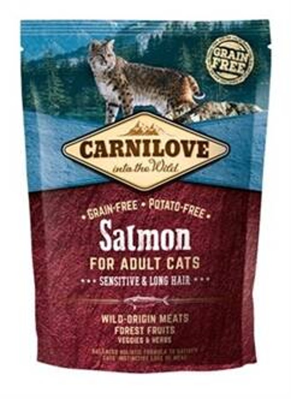 CARNILOVE SALMON SENSITIVE / LONG HAIR 400 GR