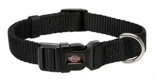 TRIXIE HALSBAND HOND PREMIUM ZWART 25-40X1,5 CM