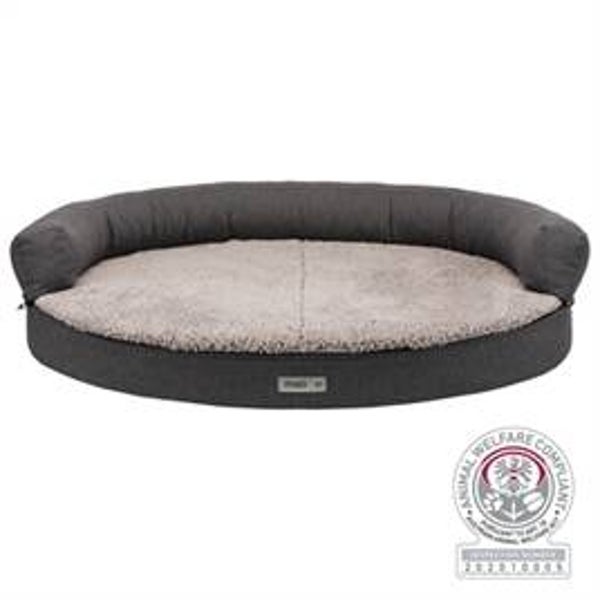 TRIXIE VITAL SOFA BENDSON ORTHOPEDISCH OVAAL DONKERGRIJS / LICHTGRIJS 75X60X24 CM