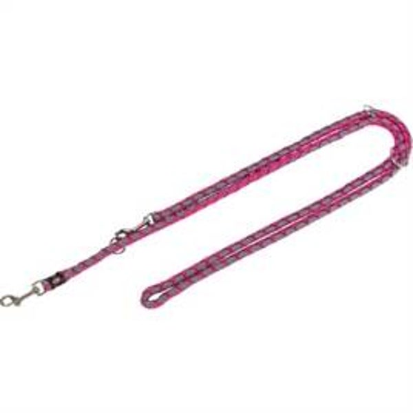TRIXIE HONDENRIEM CAVO VERSTELBAAR FUCHSIA / GRIJS 200X1,2 CM