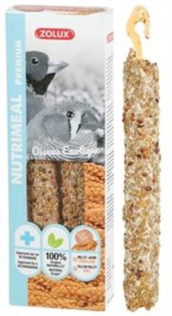 ZOLUX NUTRIMEAL STICK TROPISCHE VOGEL GELE GIERST 110 GR 2 ST