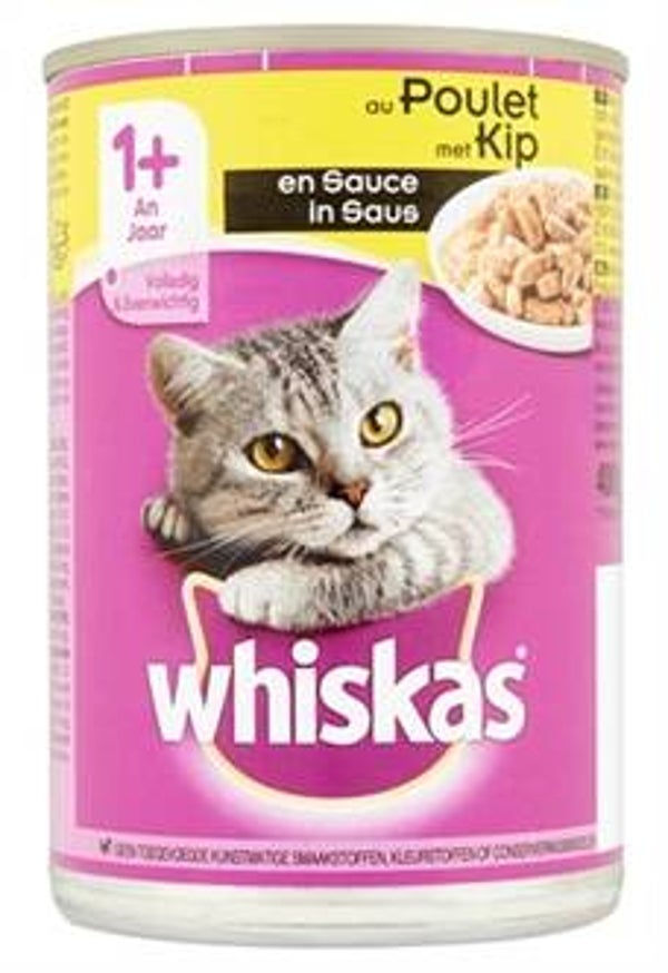 WHISKAS BLIK ADULT BROKJES IN SAUS KIP 12X400 GR