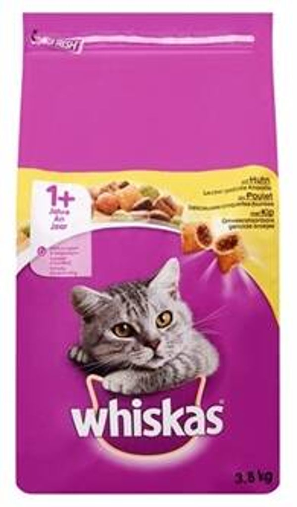 WHISKAS DROOG ADULT KIP 3,8 KG