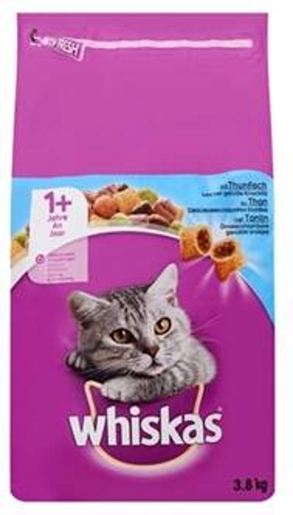 WHISKAS DROOG ADULT TONIJN 3,8 KG