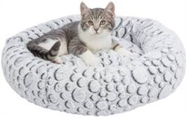 TRIXIE KATTENMAND MILA ROND PLUCHE WIT / GRIJS 50X50 CM